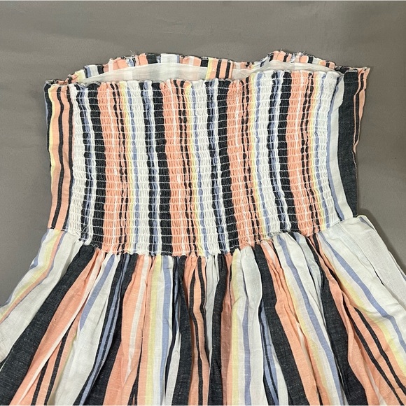 Free People Lilah multicolor Striped pleated Midi Dress size M - Picture 8 of 17